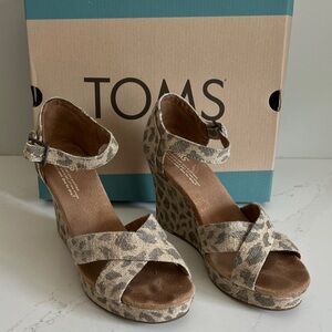 TOMS Animal Print Wedge Sandals
